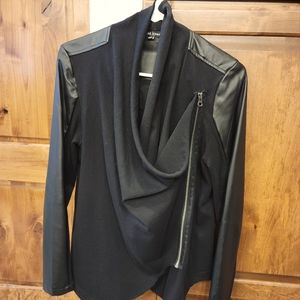 Dear John mixed media drape front jacket